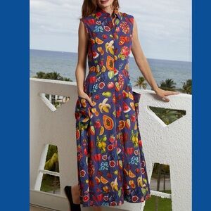 New! Dizzy Lizzie fruity Midi Sundress